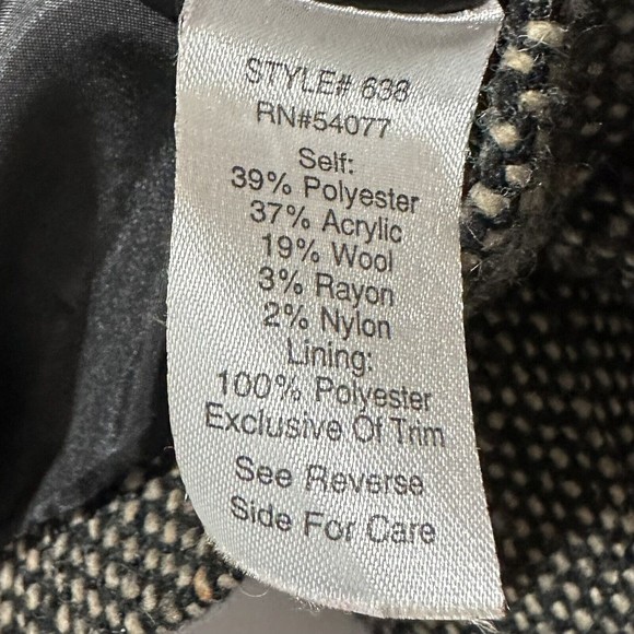 CAbi Jacket Tweed Moto  Cropped coat Button Blazer Size 8 Style 638 Black/Brown - Picture 12 of 15